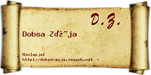 Dobsa Zója névjegykártya